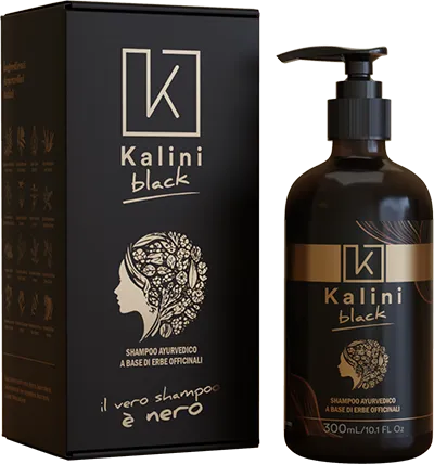 Kalini Black Shampoo Ayurvedico con confezione